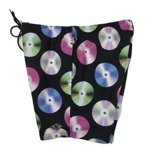 Pacsun Eco Ceedeez 17" Swim Trunks Shorts Mens Size Large Black Multi